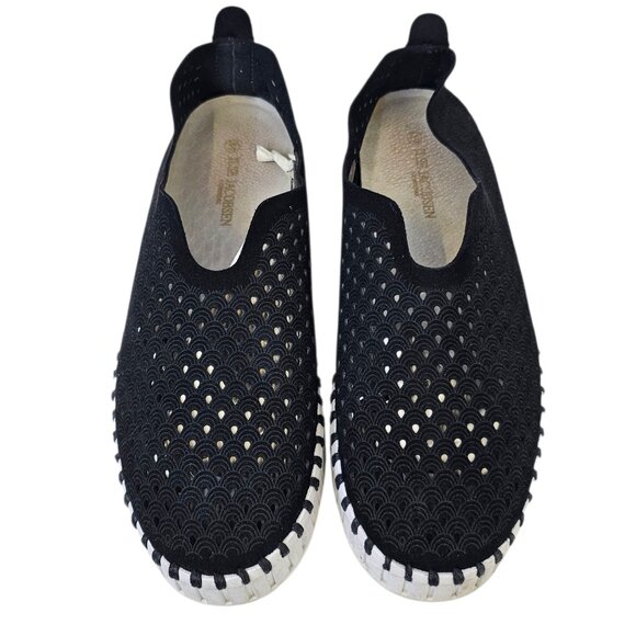 Ilse Jacobsen Tulip Perforated Slip On Shoes, Black, Platform,Size 39 / US 8.5-9 - Picture 4 of 9